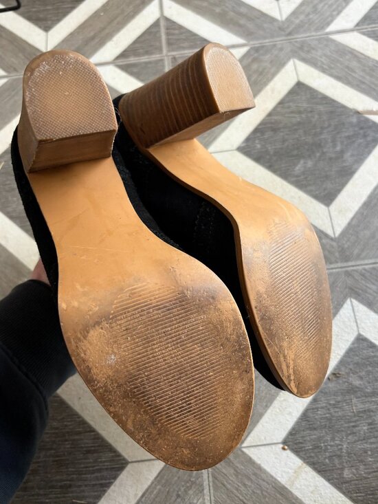 Steve Madden Ankle Boots 9M Omyra Lace Up Heels Booties Black Leather Suede - Picture 3 of 5